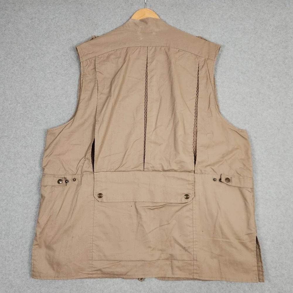 Humvee Vest Mens XL Tan Brown Safari Fishing Tactical Multi Pocket Outdoor